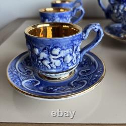 Capodimonte Demitasse 12 Sets Cup, Saucer, Coffee, Milk & Sugar Bowl DRS Italy