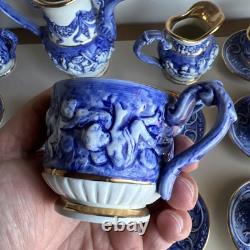 Capodimonte Demitasse 12 Sets Cup, Saucer, Coffee, Milk & Sugar Bowl DRS Italy