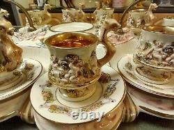 Capodimonte Set of 10 Demitasse Cups & Saucers with Sugar Bowl & Undertray LOOK