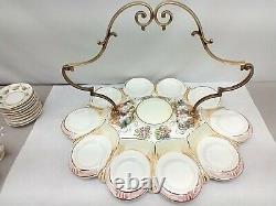 Capodimonte Tea Demitasse Espresso Cups Saucers Tray Set Cherub Serpent Italy