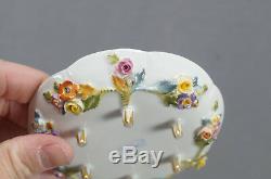 Carl Thieme Dresden Hand Painted Floral Encrusted Demitasse Cup & Saucer C. 1901