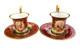 Carlsbad Austria 2 Demitasse Cups And Saucers Set With Portraits C. 1884
