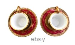 Carlsbad Austria 2 demitasse cups and saucers set with portraits c. 1884