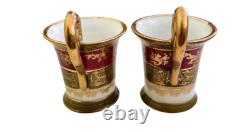 Carlsbad Austria 2 demitasse cups and saucers set with portraits c. 1884