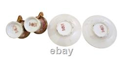 Carlsbad Austria 2 demitasse cups and saucers set with portraits c. 1884