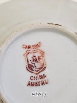 Carlsbad Austria 2 demitasse cups and saucers set with portraits c. 1884