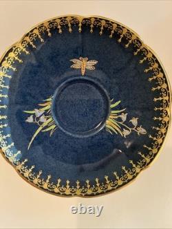 Carlton Ware Royal Blue Bleu Spiders Web Demitasse Cups & Saucers Set Of 11