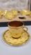 Cased 6 Coalport England Demitasse Cups And Saucers Yellow Gold 4566
