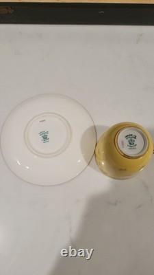 Cased 6 Coalport England Demitasse Cups And Saucers Yellow Gold 4566