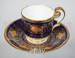 Cauldon Demitasse Cup & Saucer with Raised Gold Decoration Circa 1920