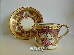 Cauldron Ltd Demitasse Coffee Cup And Saucer Hand Painted With Flower