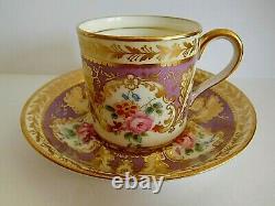 Cauldron Ltd Demitasse Coffee Cup And Saucer Hand Painted With Flower