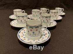 Ceralene A Raynaud Limoges Lafayette Set of 8 Demitasse Cups and 7 Saucers