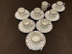 Ceralene A Raynaud Limoges Lafayette Set of 8 Demitasse Cups and 7 Saucers