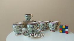 Charles Ahrenfeldt Chocolate demitasse cups and saucers set for 12 France