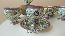 Charles Ahrenfeldt Chocolate demitasse cups and saucers set for 12 France