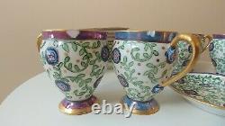 Charles Ahrenfeldt Chocolate demitasse cups and saucers set for 12 France