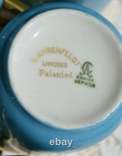 Charles Ahrenfeldt Limoges Demitasse 9 Cups 10 Saucers EXCELLENT Robin Egg Blue