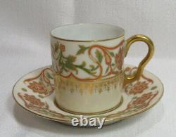 Charles Ahrenfeldt Limoges France Richard Briggs 4 Demitasse Cups 6 Saucers GC