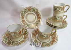 Charles Ahrenfeldt Limoges France Richard Briggs 4 Demitasse Cups 6 Saucers GC