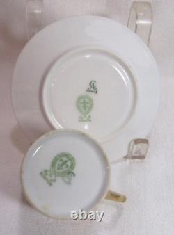 Charles Ahrenfeldt Limoges France Richard Briggs 4 Demitasse Cups 6 Saucers GC