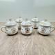 Chocolate Pot De Creme Handled Demitasse Cups Set Of 5 With Lids White Gold