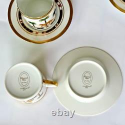 Christian Dior Casablanca Demitasse Espresso Cup & Saucer SET of 3 Exquisite