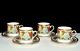 Christian Dior Christmas 4 Sets Demitasse Cups & Saucers Very Rare, 1 Flaw, New