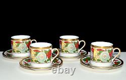 Christian Dior Christmas 4 SETS DEMITASSE CUPS & SAUCERS Very Rare, 1 Flaw, NEW