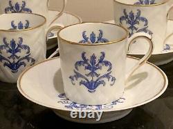 Christofle Bernardaud Limoges Louis XIII Pattern Demitasse Cups and Saucers