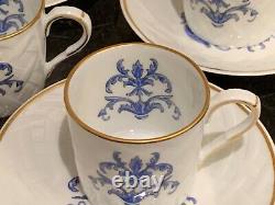 Christofle Bernardaud Limoges Louis XIII Pattern Demitasse Cups and Saucers