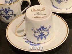 Christofle Bernardaud Limoges Louis XIII Pattern Demitasse Cups and Saucers