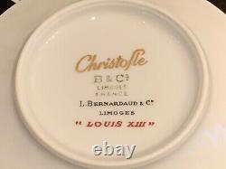 Christofle Bernardaud Limoges Louis XIII Pattern Demitasse Cups and Saucers