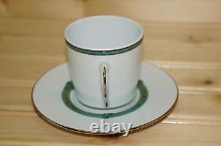 Christofle Rubanea Vert (5) Demitasse Cups, 2 3/8 x 2 3/8 & (5) Saucers, 4¾