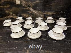 Coalport Admiral Blue Cobalt Demitasse Cups & Saucers Set Of 13