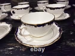 Coalport Admiral Blue Cobalt Demitasse Cups & Saucers Set Of 13
