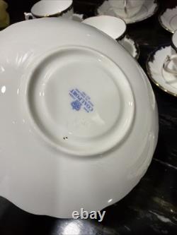 Coalport Admiral Blue Cobalt Demitasse Cups & Saucers Set Of 13