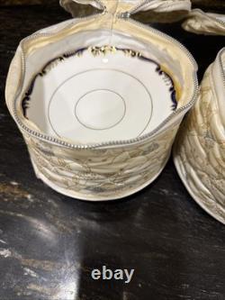 Coalport Admiral Blue Cobalt Demitasse Cups & Saucers Set Of 13