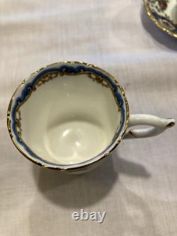 Coalport Bone China Demitasse Cups and Saucers Set of 8 Broadway Blue Pattern