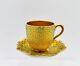 Coalport Demitasse Cup & Saucer Gilt Gold Turquoise Beaded Jewels