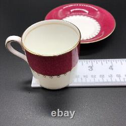 Coalport Demitasse Cup and Saucer England Bone China Set of 6 Tea Espresso