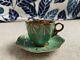 Coalport Green And Gold Demitasse Cup And Saucer
