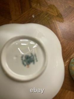 Coalport Green & Gold Enamel Miniature Demitasse Teacup Tea cup saucer