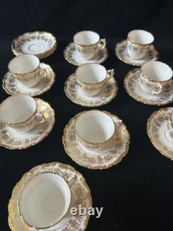 Coalport Hazelton Demitasse Cups Saucers 10 Cups & 12 Saucers Gold Encrusted B
