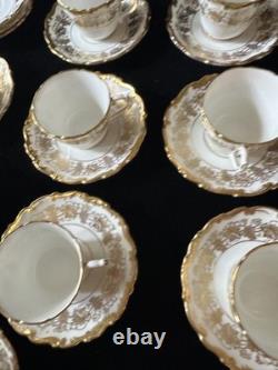 Coalport Hazelton Demitasse Cups Saucers 10 Cups & 12 Saucers Gold Encrusted B