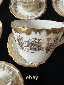 Coalport Hazelton Demitasse Cups Saucers 10 Cups & 12 Saucers Gold Encrusted B