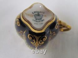 Coalport Jeweled Gold & Black Demitasse Tea Cup & Saucer 1750