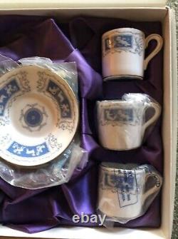 Coalport Revelry 1970s Set of 6 Demitasse Cups & Saucers in Presentation Box