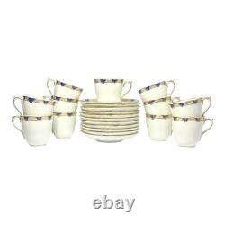 Coalport St. Malo 11 Cobalt Bone China Demitasse Cups 2 1/4 2.5oz & Saucers