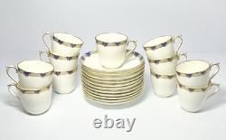 Coalport St. Malo 11 Cobalt Bone China Demitasse Cups 2 1/4 2.5oz & Saucers